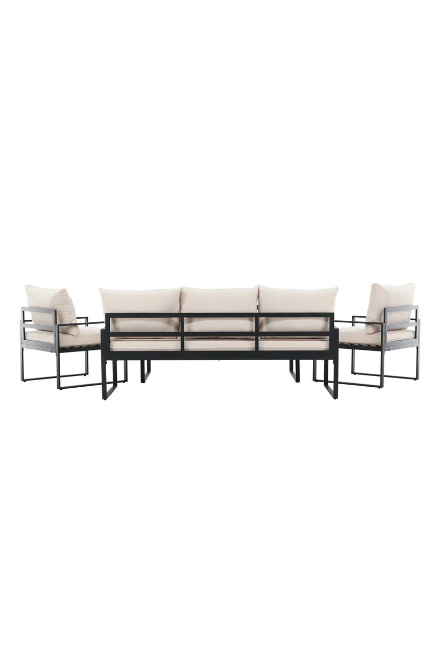 Garten Lounge-Set Catania aus Stahl in Schwarz/Beige von Venture Home – Bild 7