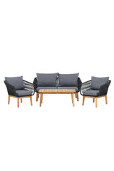 Garten Lounge-Set Chania aus Akazie, in Schwarz/Natur von Venture Home – Bild 1