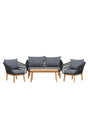 Garten Lounge-Set Chania aus Akazie, in Schwarz/Natur von Venture Home – Bild 1