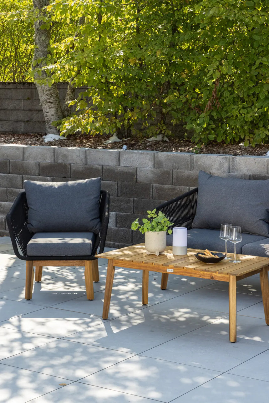 Garten Lounge-Set Chania aus Akazie, in Schwarz/Natur von Venture Home – Bild 14