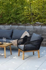 Garten Lounge-Set Chania aus Akazie, in Schwarz/Natur von Venture Home – Bild 15