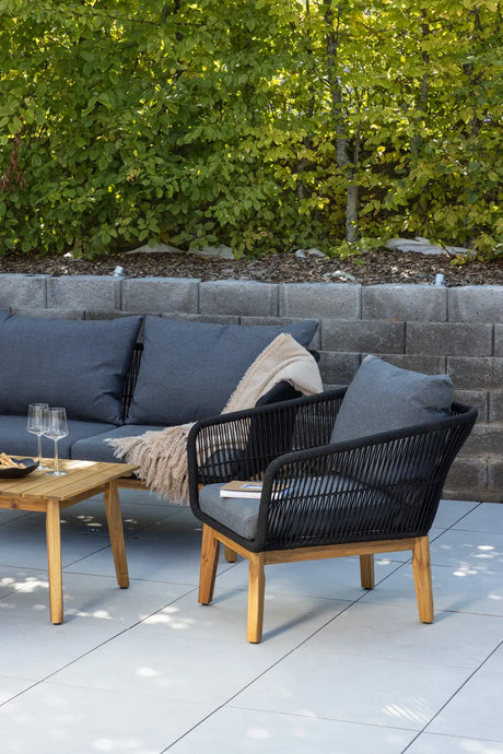 Garten Lounge-Set Chania aus Akazie, in Schwarz/Natur von Venture Home – Bild 15