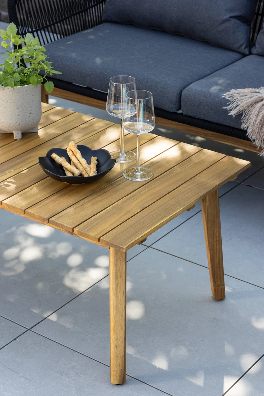 Garten Lounge-Set Chania aus Akazie, in Schwarz/Natur von Venture Home – Bild 17