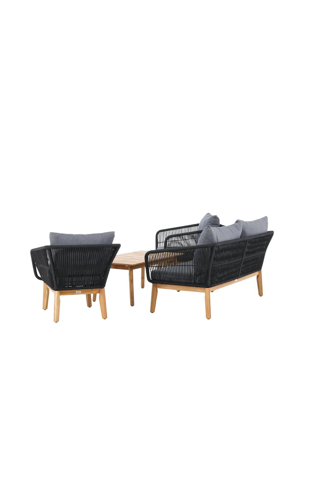 Garten Lounge-Set Chania aus Akazie, in Schwarz/Natur von Venture Home – Bild 6