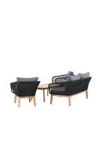 Garten Lounge-Set Chania aus Akazie, in Schwarz/Natur von Venture Home – Bild 6