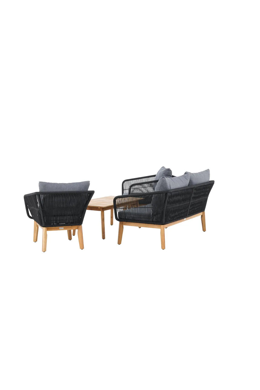 Garten Lounge-Set Chania aus Akazie, in Schwarz/Natur von Venture Home – Bild 6