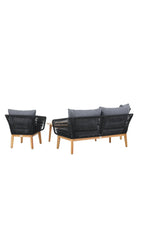Garten Lounge-Set Chania aus Akazie, in Schwarz/Natur von Venture Home – Bild 7