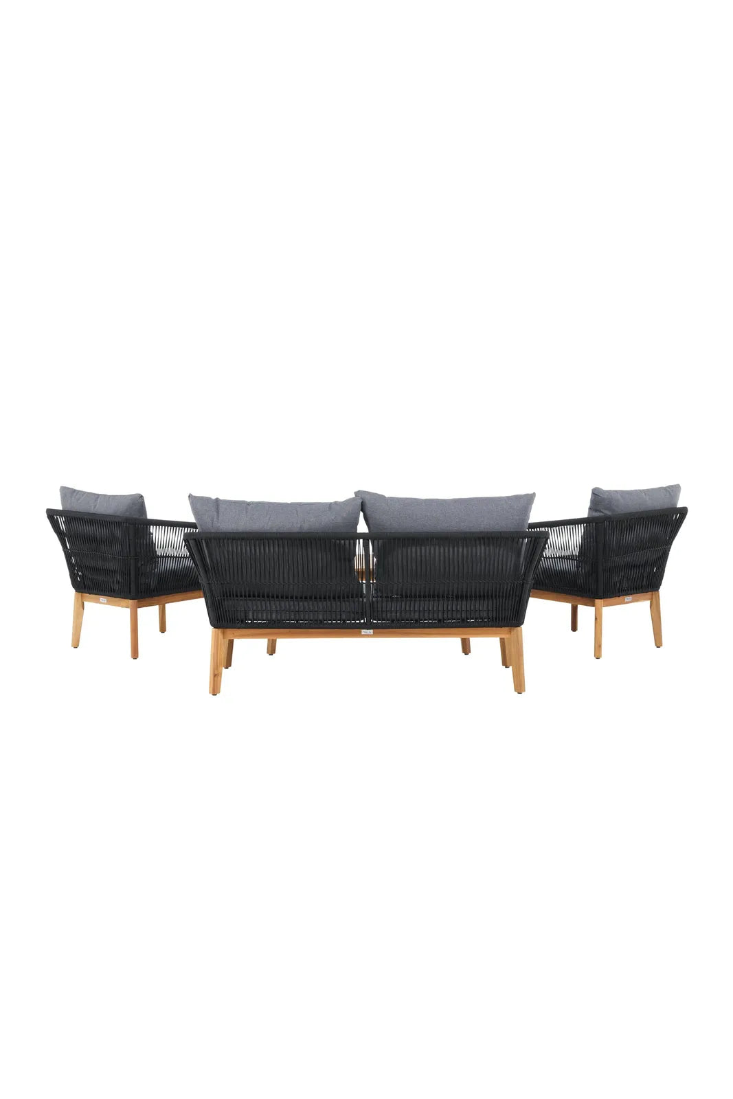 Garten Lounge-Set Chania aus Akazie, in Schwarz/Natur von Venture Home – Bild 8