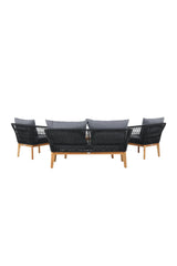 Garten Lounge-Set Chania aus Akazie, in Schwarz/Natur von Venture Home – Bild 8