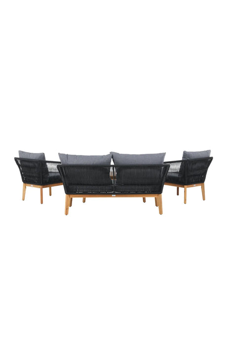Garten Lounge-Set Chania aus Akazie, in Schwarz/Natur von Venture Home – Bild 8