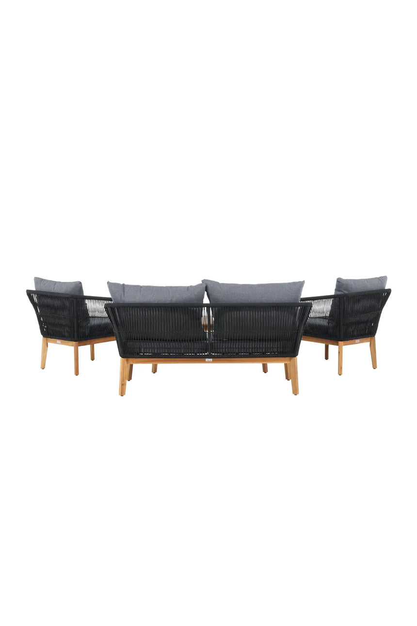 Garten Lounge-Set Chania aus Akazie, in Schwarz/Natur von Venture Home – Bild 8