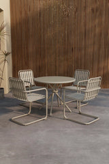 Garten Lounge-Set Chios aus Aluminium, Stahl und gehärtetem Glas in Beige von Venture Home – Bild 3