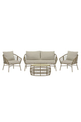 Garten Lounge-Set Lipari aus Wicker in Braun mit Polyesterkissen von Venture Home – Bild 1