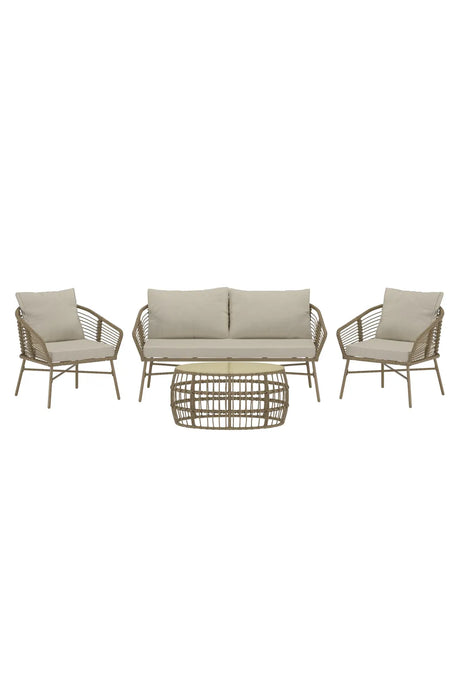 Garten Lounge-Set Lipari aus Wicker in Braun mit Polyesterkissen von Venture Home – Bild 1