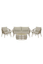 Garten Lounge-Set Lipari aus Wicker in Braun mit Polyesterkissen von Venture Home – Bild 1