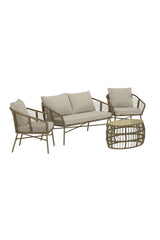Garten Lounge-Set Lipari aus Wicker in Braun mit Polyesterkissen von Venture Home – Bild 2