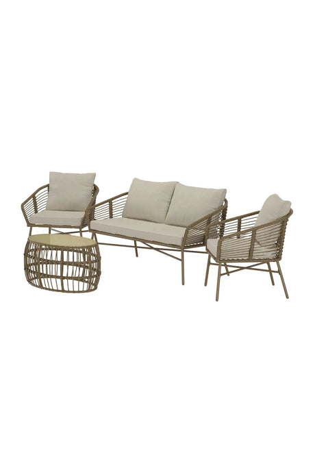 Garten Lounge-Set Lipari aus Wicker in Braun mit Polyesterkissen von Venture Home – Bild 3