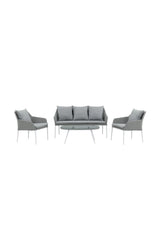 Garten Lounge-Set Spoga aus Aluminium, Polyester und Glas in Grau und Weiss von Venture Home – Bild 1
