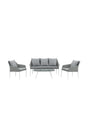 Garten Lounge-Set Spoga aus Aluminium, Polyester und Glas in Grau und Weiss von Venture Home – Bild 1