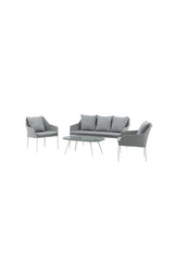 Garten Lounge-Set Spoga aus Aluminium, Polyester und Glas in Grau und Weiss von Venture Home – Bild 2