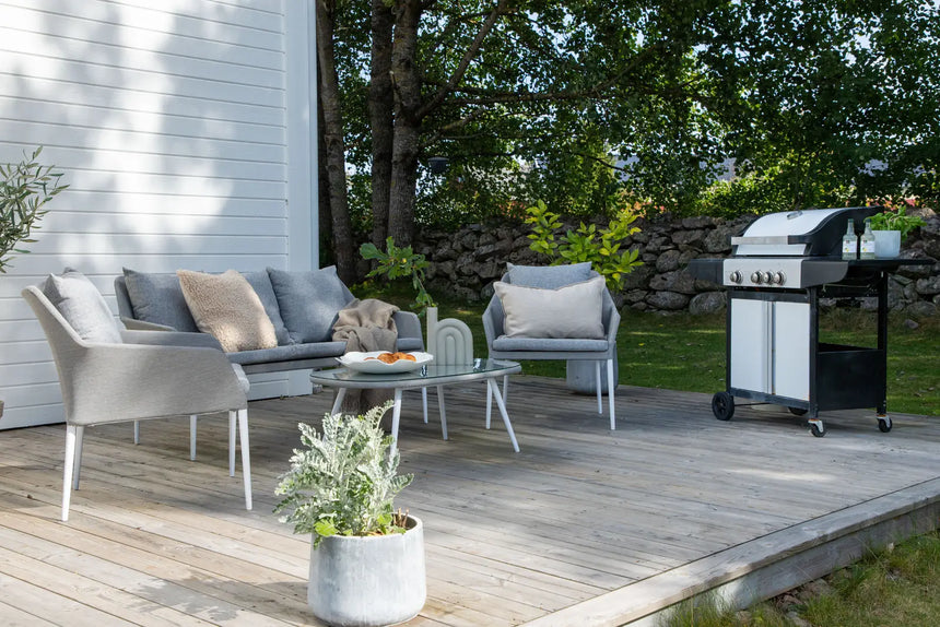 Garten Lounge-Set Spoga aus Aluminium, Polyester und Glas in Grau und Weiss von Venture Home – Bild 25