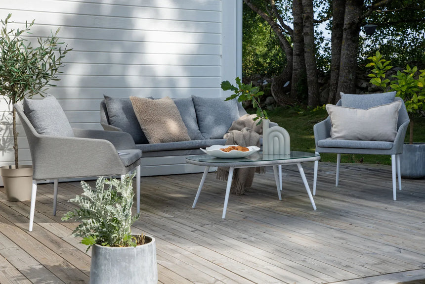 Garten Lounge-Set Spoga aus Aluminium, Polyester und Glas in Grau und Weiss von Venture Home – Bild 26