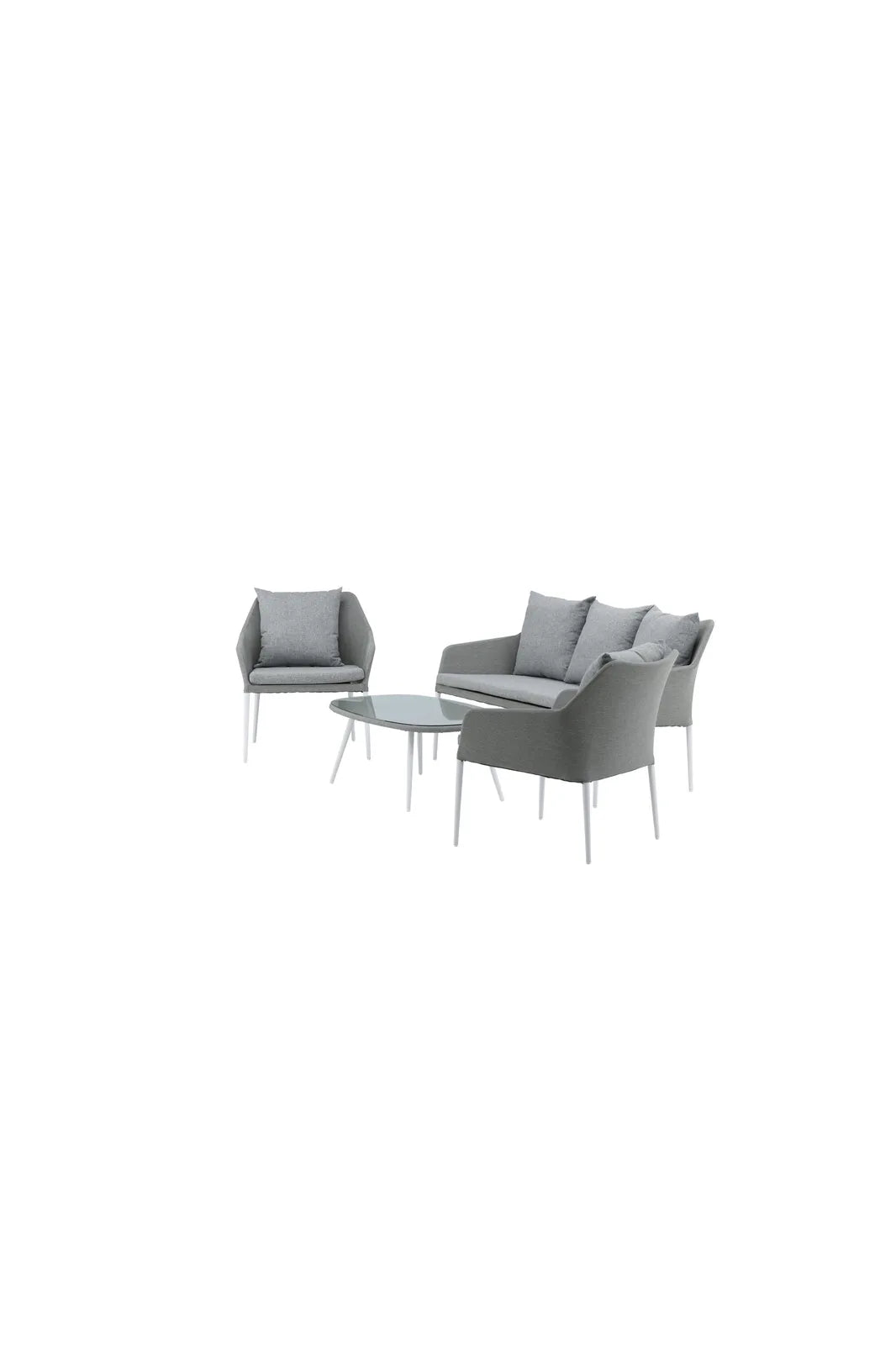 Garten Lounge-Set Spoga aus Aluminium, Polyester und Glas in Grau und Weiss von Venture Home – Bild 3