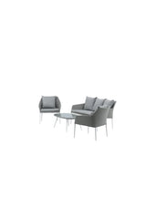Garten Lounge-Set Spoga aus Aluminium, Polyester und Glas in Grau und Weiss von Venture Home – Bild 3