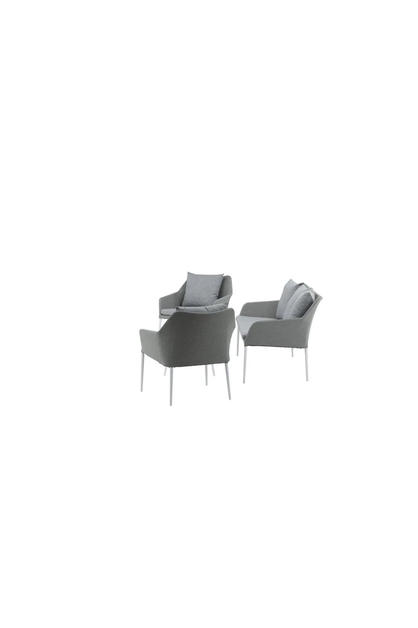 Garten Lounge-Set Spoga aus Aluminium, Polyester und Glas in Grau und Weiss von Venture Home – Bild 4