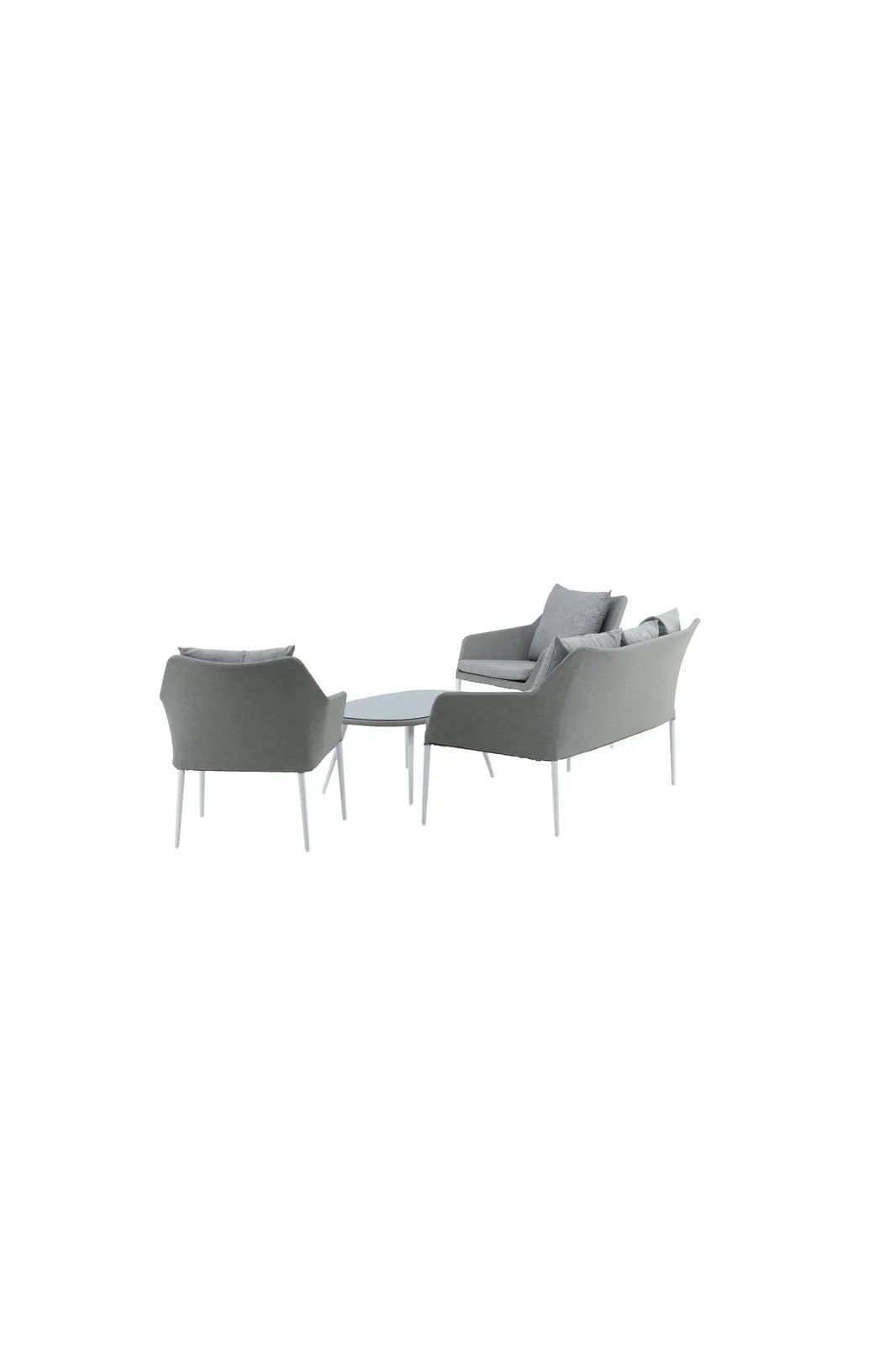 Garten Lounge-Set Spoga aus Aluminium, Polyester und Glas in Grau und Weiss von Venture Home – Bild 5