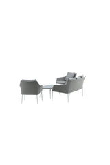 Garten Lounge-Set Spoga aus Aluminium, Polyester und Glas in Grau und Weiss von Venture Home – Bild 5