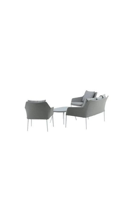 Garten Lounge-Set Spoga aus Aluminium, Polyester und Glas in Grau und Weiss von Venture Home – Bild 5