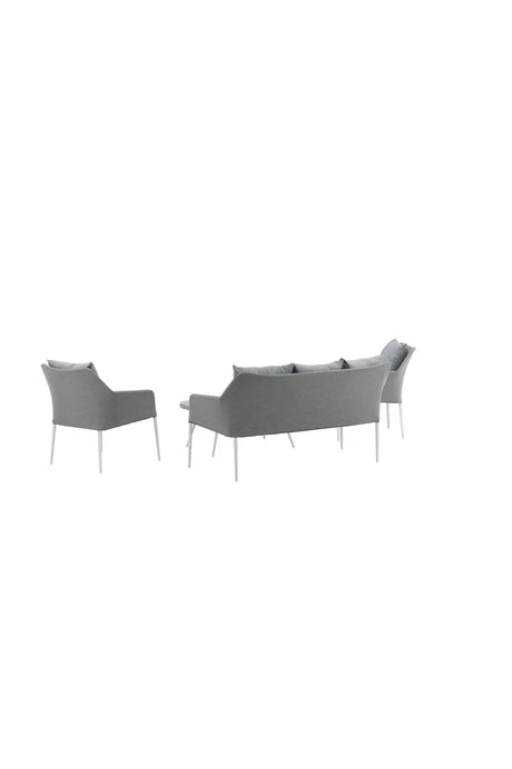 Garten Lounge-Set Spoga aus Aluminium, Polyester und Glas in Grau und Weiss von Venture Home – Bild 6