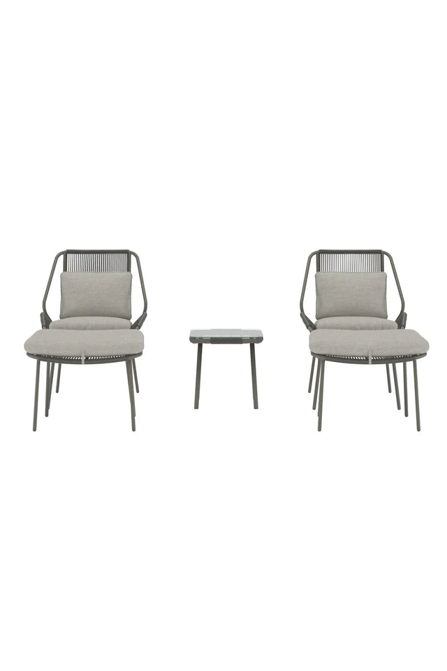 Garten Lounge-Set Zakynthos in Braun mit Glas- und Stahlteilen von Venture Home – Bild 1