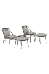 Garten Lounge-Set Zakynthos in Braun mit Glas- und Stahlteilen von Venture Home – Bild 2