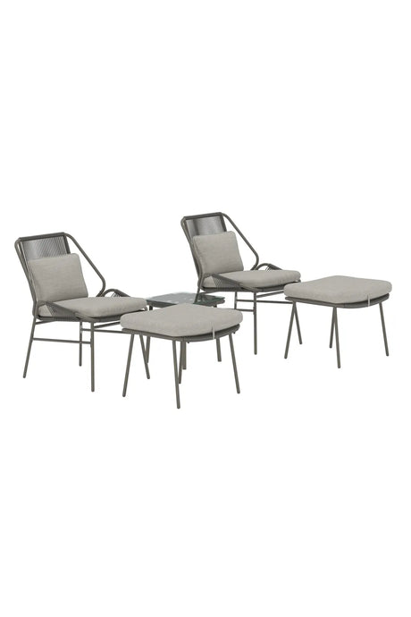 Garten Lounge-Set Zakynthos in Braun mit Glas- und Stahlteilen von Venture Home – Bild 2