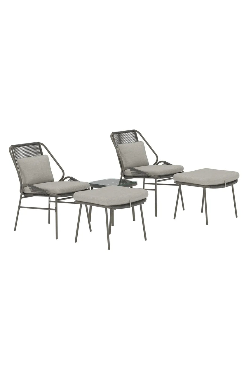 Garten Lounge-Set Zakynthos in Braun mit Glas- und Stahlteilen von Venture Home – Bild 2