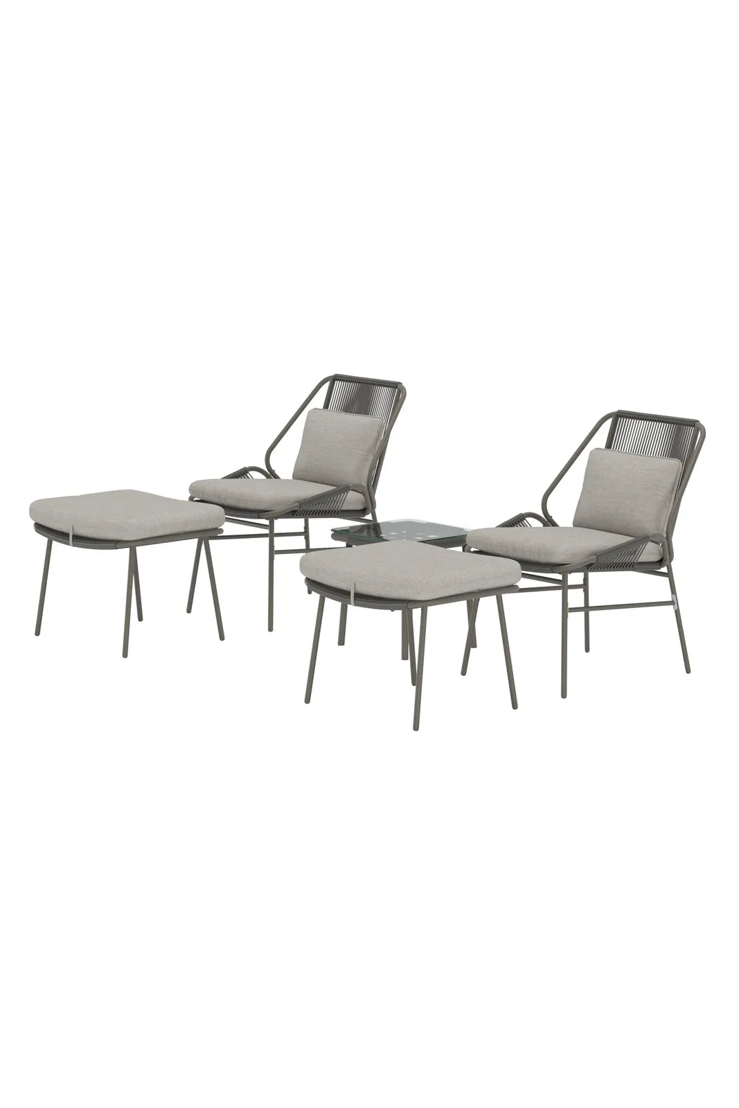 Garten Lounge-Set Zakynthos in Braun mit Glas- und Stahlteilen von Venture Home – Bild 3