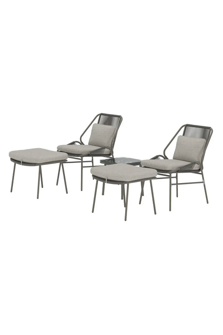 Garten Lounge-Set Zakynthos in Braun mit Glas- und Stahlteilen von Venture Home – Bild 3