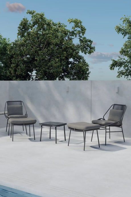 Garten Lounge-Set Zakynthos in Braun mit Glas- und Stahlteilen von Venture Home – Bild 4