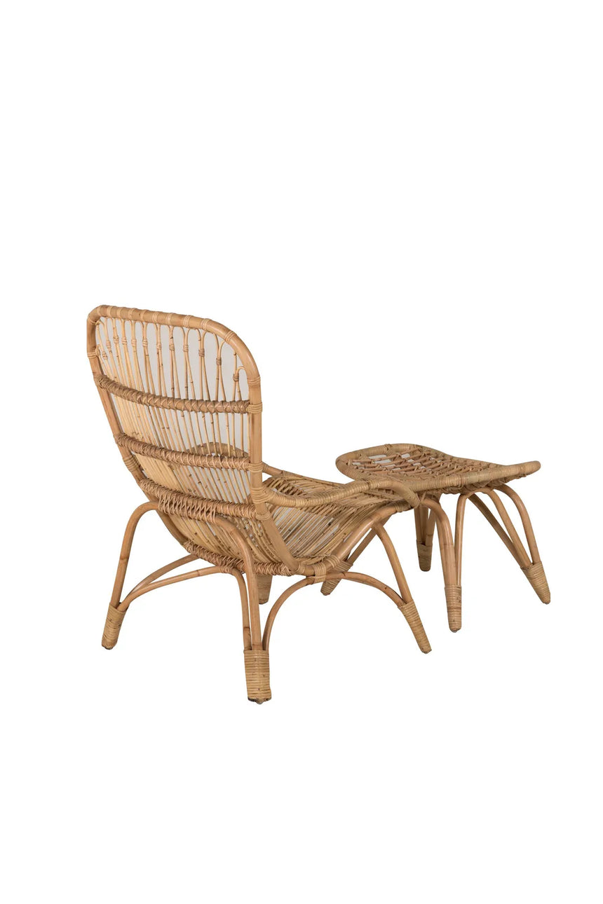 Garten Sessel Ella aus Rattan mit Offwhite Kissen und Fusshocker von Venture Home – Bild 5