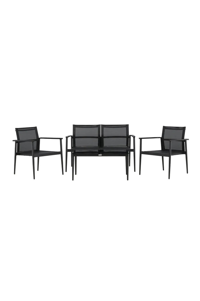 Garten Set Break aus Aluminium und Textilene in Schwarz von Venture Home – Bild 1