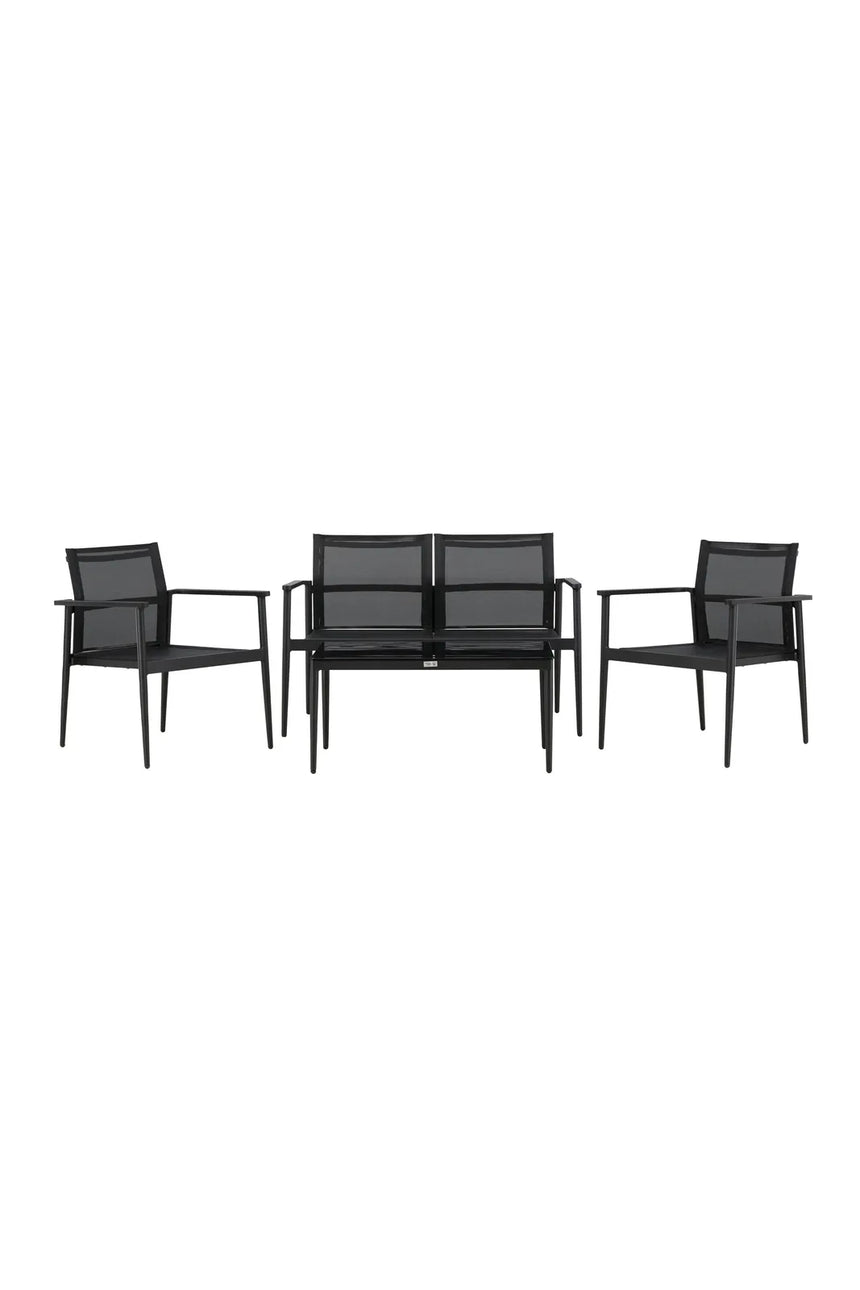 Garten Set Break aus Aluminium und Textilene in Schwarz von Venture Home – Bild 1