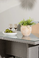Garten Set Brentwood aus grauem Geflecht mit Glas Tischplatte in Grau von Venture Home – Bild 15