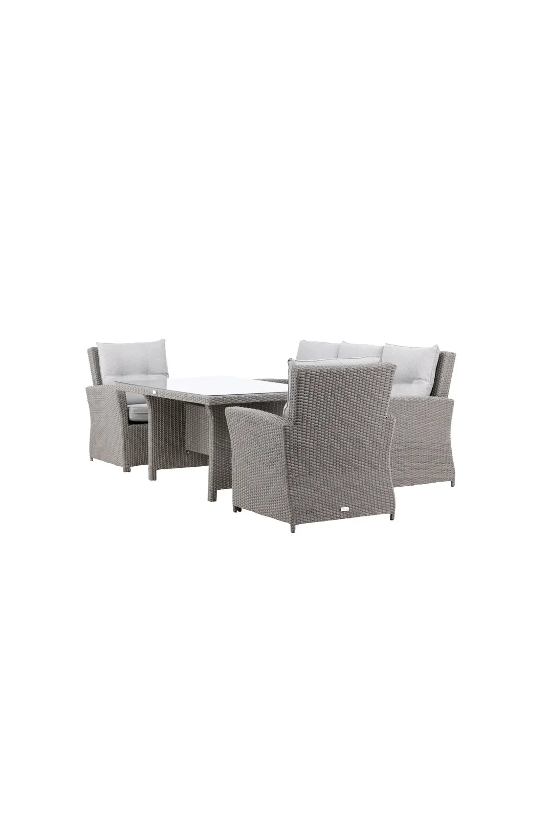 Garten Set Brentwood aus grauem Geflecht mit Glas Tischplatte in Grau von Venture Home – Bild 4