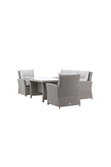 Garten Set Brentwood aus grauem Geflecht mit Glas Tischplatte in Grau von Venture Home – Bild 4