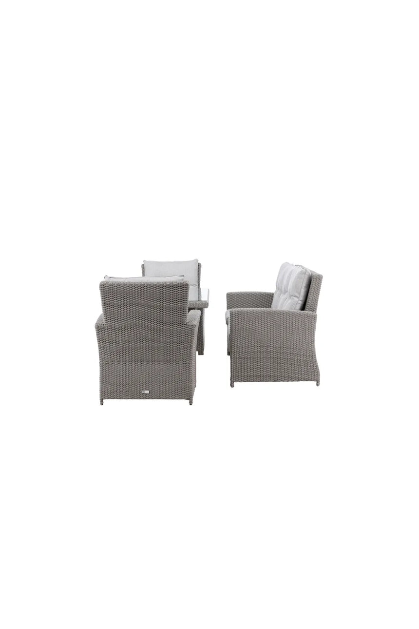 Garten Set Brentwood aus grauem Geflecht mit Glas Tischplatte in Grau von Venture Home – Bild 5