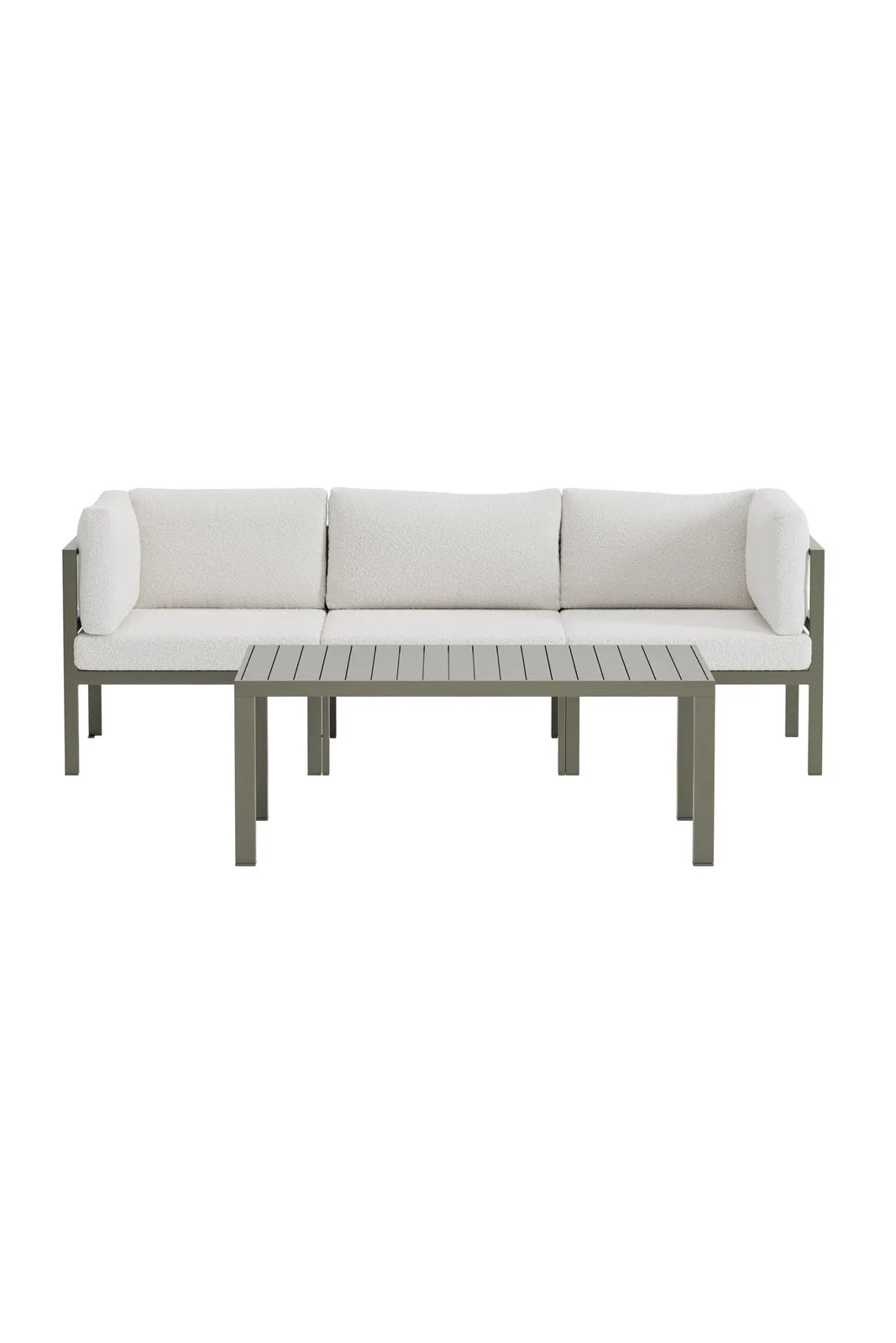 Garten Set Copacabana aus Aluminium und Bouclé in Braun / Weiß von Venture Home – Bild 1