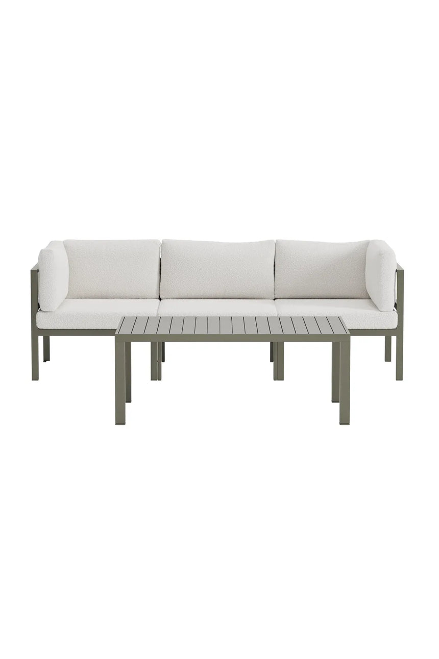 Garten Set Copacabana aus Aluminium und Bouclé in Braun / Weiß von Venture Home – Bild 1