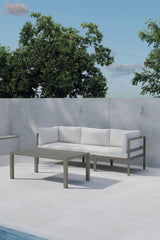 Garten Set Copacabana aus Aluminium und Bouclé in Braun / Weiß von Venture Home – Bild 4